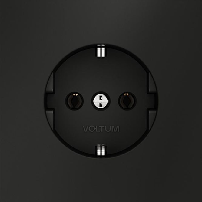 Розетка 1-м СП S70 16А с заземл. механизм черн. матов. Voltum VLS040108