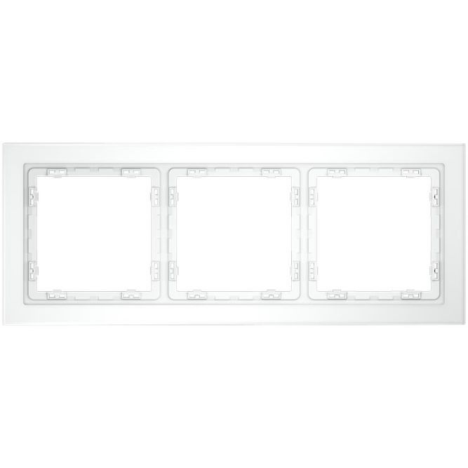 Рамка 3-м S70 стеклян. бел. матов. Voltum VLS110302