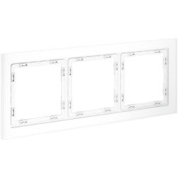 Рамка 3-м S70 стеклян. бел. матов. Voltum VLS110302