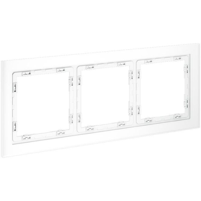 Рамка 3-м S70 стеклян. бел. матов. Voltum VLS110302