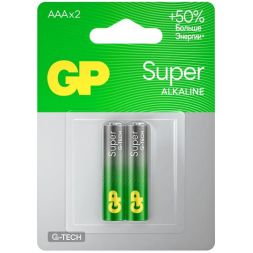 Элемент питания алкалиновый AAA/LR03 1.5В Super Alkaline G-Tech 24AA21-2CRSBC2 20/160 (блист.2шт) GP 1221