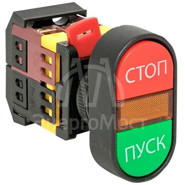 Кнопка АРВВ-22N &amp;quot;Пуск-стоп&amp;quot; овал. 220В NO+NC EKF pbn-apbb-o