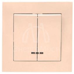 Выключатель 2-кл. СП Валенсия 10А IP20 с индикатором крем. PROxima EKF EWV10-123-20