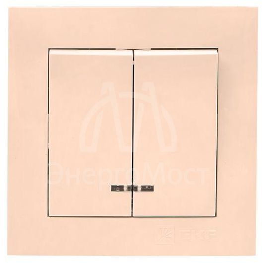 Выключатель 2-кл. СП Валенсия 10А IP20 с индикатором крем. PROxima EKF EWV10-123-20