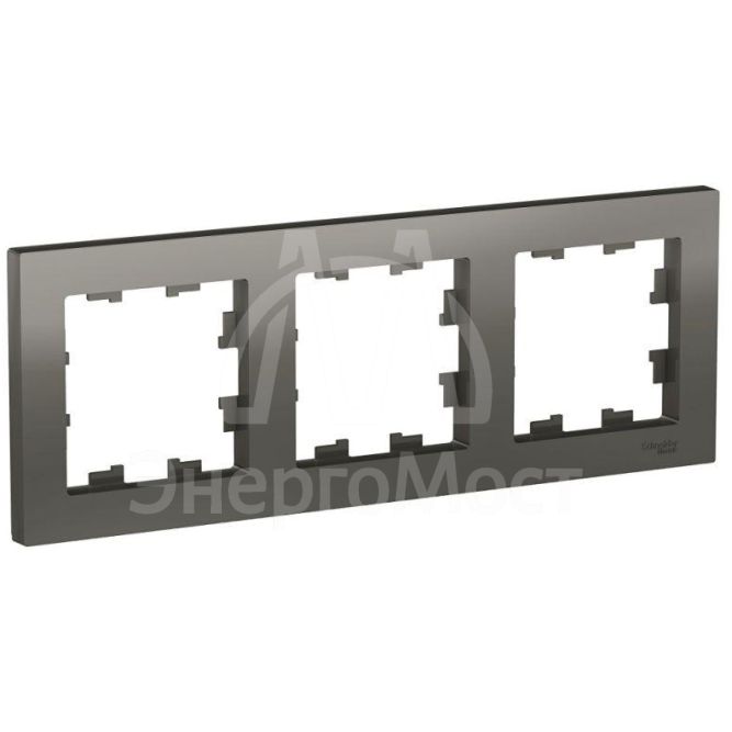 Рамка 3-м AtlasDesign универс. сталь SchE ATN000903