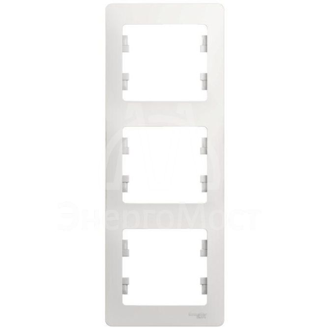 Рамка 3-м Glossa верт. бел. SchE GSL000107