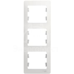 Рамка 3-м Glossa верт. бел. SchE GSL000107