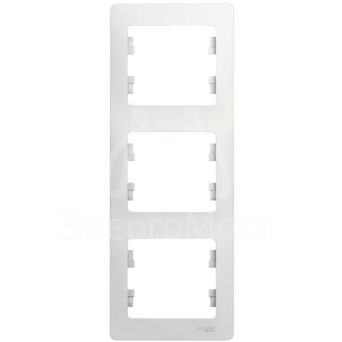 Рамка 3-м Glossa верт. бел. SchE GSL000107