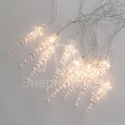 Гирлянда &amp;quot;Айсикл&amp;quot; (бахрома) &amp;quot;Сосульки&amp;quot; 1.5х0.25м LED тепл. бел. провод прозр. Neon-Night 303-067