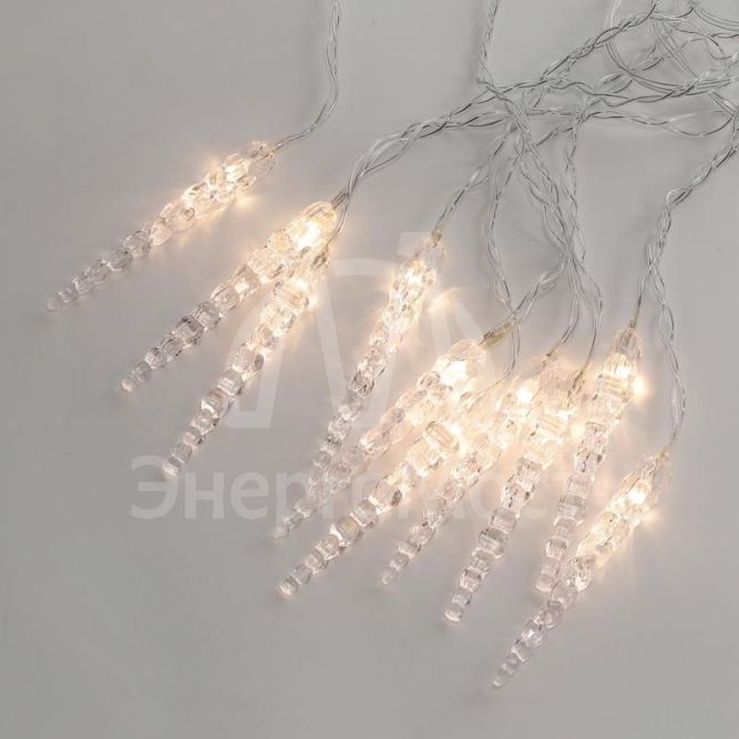 Гирлянда &amp;quot;Айсикл&amp;quot; (бахрома) &amp;quot;Сосульки&amp;quot; 1.5х0.25м LED тепл. бел. провод прозр. Neon-Night 303-067