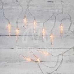 Гирлянда &amp;quot;Айсикл&amp;quot; (бахрома) &amp;quot;Сосульки&amp;quot; 1.5х0.25м LED тепл. бел. провод прозр. Neon-Night 303-067