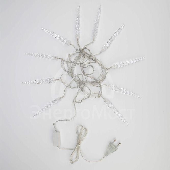 Гирлянда &amp;quot;Айсикл&amp;quot; (бахрома) &amp;quot;Сосульки&amp;quot; 1.5х0.25м LED тепл. бел. провод прозр. Neon-Night 303-067