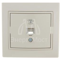 Розетка телефонная 1-м СП Мира RJ11 крем/крем. LEZARD 701-0303-137