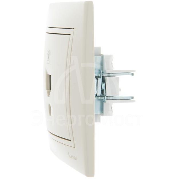 Розетка телефонная 1-м СП Мира RJ11 крем/крем. LEZARD 701-0303-137