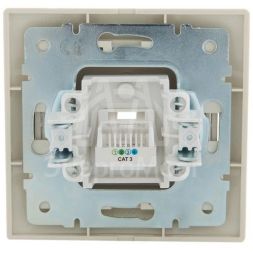 Розетка телефонная 1-м СП Мира RJ11 крем/крем. LEZARD 701-0303-137