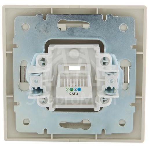 Розетка телефонная 1-м СП Мира RJ11 крем/крем. LEZARD 701-0303-137