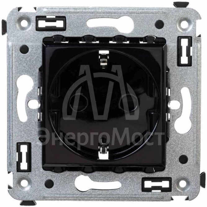 Розетка СП 3п 2P+E Avanti &amp;quot;Черный квадрат&amp;quot; защ. шторки DKC 4402003
