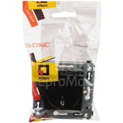 Розетка СП 3п 2P+E Avanti &amp;quot;Черный квадрат&amp;quot; защ. шторки DKC 4402003