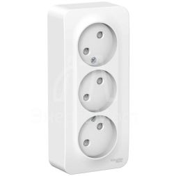 Розетка 3-м ОП BLANCA 16А 250В защ. шторки без заземл. изол. пласт. бел. SchE BLNRA001311