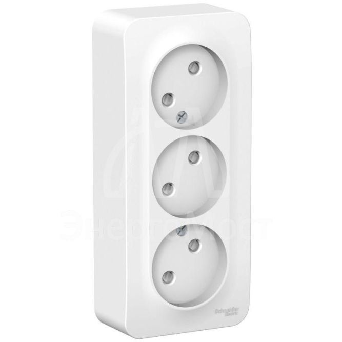 Розетка 3-м ОП BLANCA 16А 250В защ. шторки без заземл. изол. пласт. бел. SchE BLNRA001311