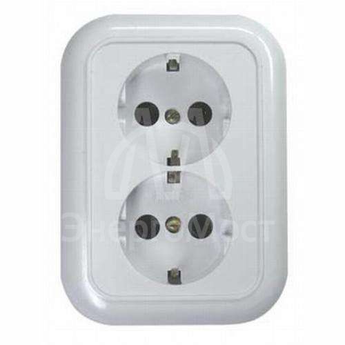 Розетка 2-м СП с заземл. бел. БЕЛТИЗ РС 16-009 Молодечно
