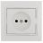 Розетка 1-м СП Мира 16А IP20 без заземл. керам. бел./бел. LEZARD 701-0202-121
