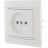 Розетка 1-м СП Мира 16А IP20 без заземл. керам. бел./бел. LEZARD 701-0202-121