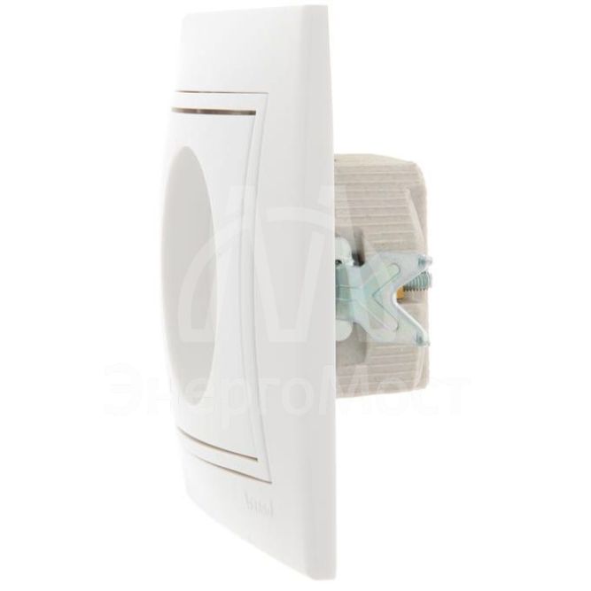 Розетка 1-м СП Мира 16А IP20 без заземл. керам. бел./бел. LEZARD 701-0202-121