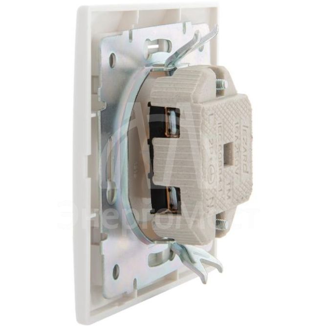 Розетка 1-м СП Мира 16А IP20 без заземл. керам. бел./бел. LEZARD 701-0202-121