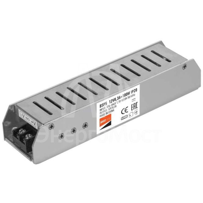Драйвер BSPS 12В 8.3A=100Вт JazzWay 1002167A