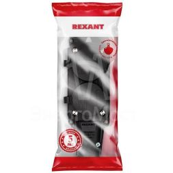 Розетка штепсельная двухместная влагозащ. с/з 16А IP54 каучук Rexant 111-112