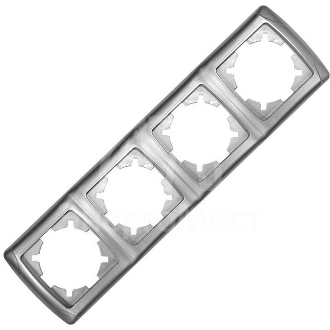 Рамка 4-м Маргарита горизонт. серебр. UNIversal МР004Г-S