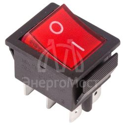 Выключатель клавишный 250В 15А (6с) ON-ON с подсветкой (RWB-506; SC-767) красн. Rexant 36-2350