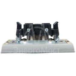 Розетка СП BRITE РСР10-1-0-БрА 10А в сборе без заземл. без защ. шторок алюм. IEK BR-R10-10-K47-F