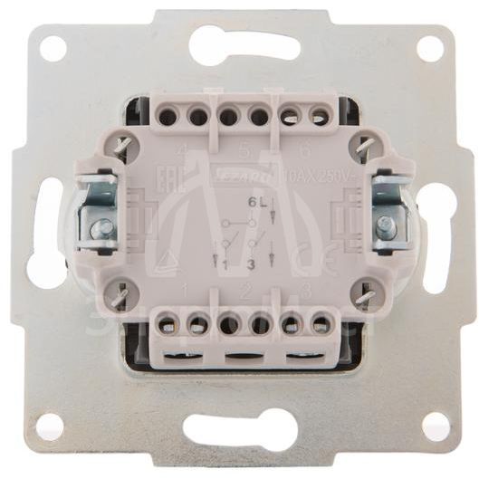 Механизм выключателя 2-кл. 1п СП Karina 10А IP20 крем. LEZARD 707-0388-101