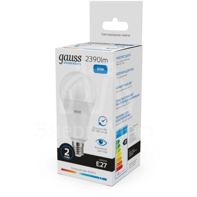 Лампа светодиодная Elementary A67 30Вт E27 6500К Gauss 73239