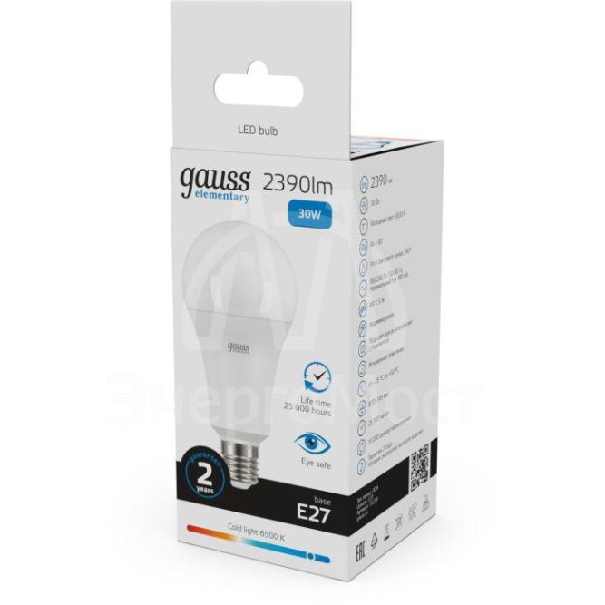 Лампа светодиодная Elementary A67 30Вт E27 6500К Gauss 73239