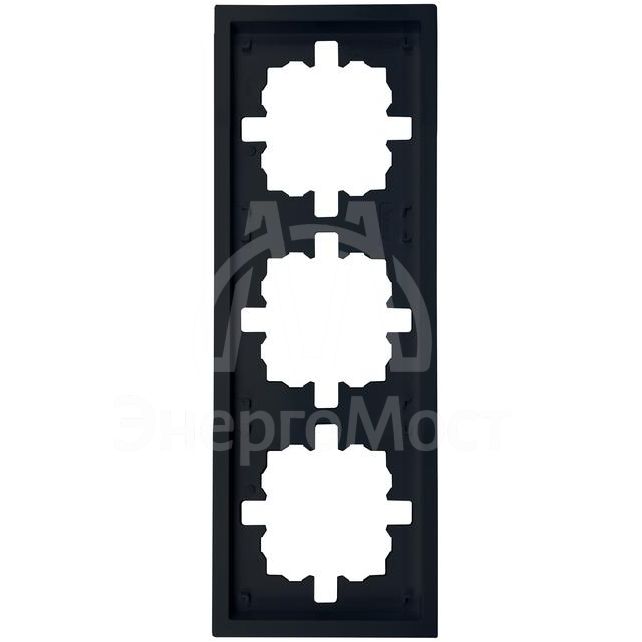 Рамка 3-мест. горизонт. ZIMA черн. бархат LEZARD 704-4200-148