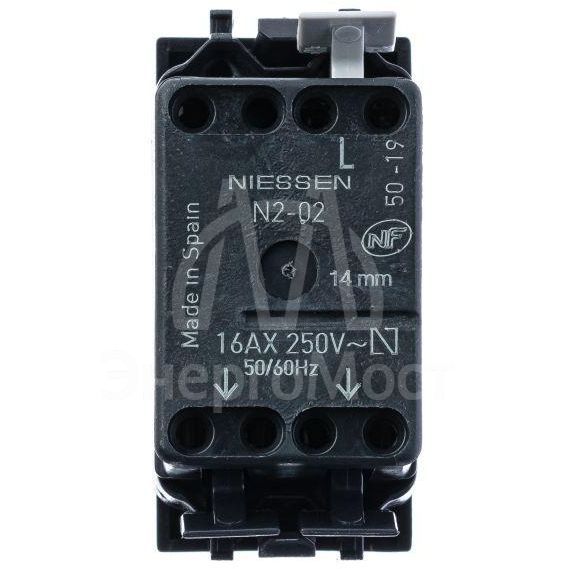 Механизм переключателя 1-кл. 1п 1мод. СП Zenit 16А IP20 с клавишей антрацит ABB 2CLA210200N1801