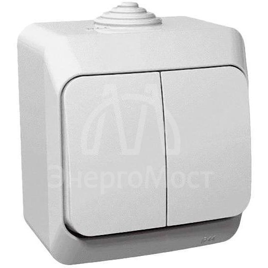 Выключатель 2-кл. ОП Этюд 10А IP44 10AX бел. SchE BA10-042B