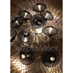 Гирлянда светодиодная &amp;quot;Фонарики&amp;quot; черн. 5х3см 10LED тепл. бел. 1.8+0.3м КОСМОС KOC_GIR-B119