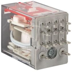 Реле промежуточное RPAt 22/4 5А 230В AC с кнопкой и мех. индикацией AVERES EKF rpat-22-4-230AC