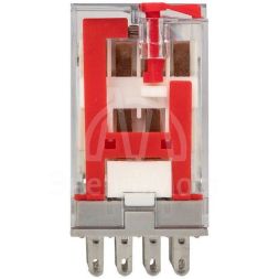 Реле промежуточное RPAt 22/4 5А 230В AC с кнопкой и мех. индикацией AVERES EKF rpat-22-4-230AC