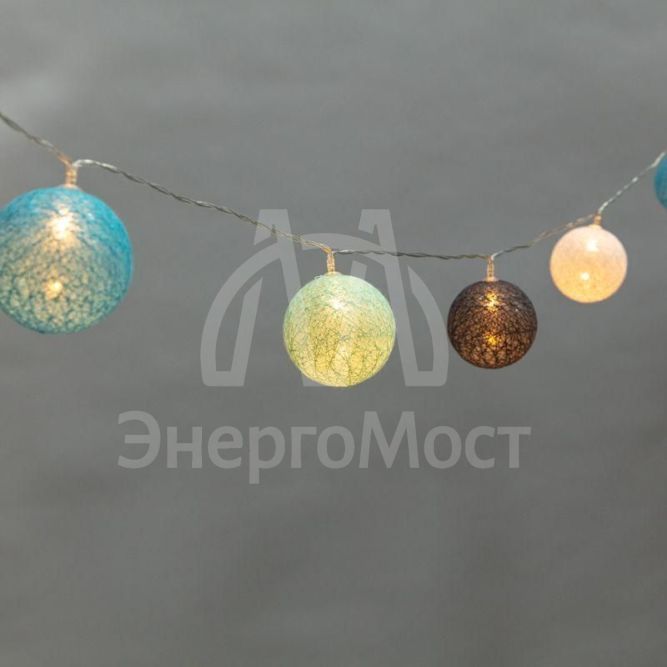 Фонарики тайские &amp;quot;Северное сияние&amp;quot; 3.5м 20LED тепл. бел. питание 2хАА (батарейки не в комплекте) провод прозр. ПВХ NEON-NIGHT 303-086