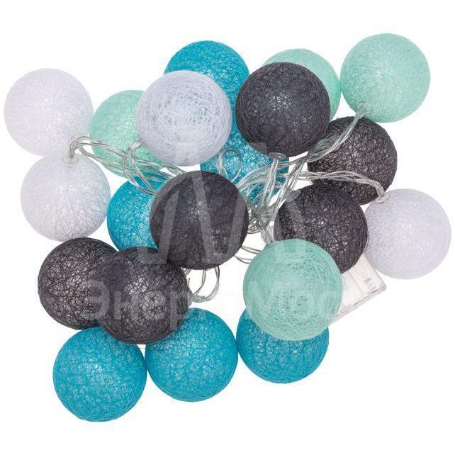 Фонарики тайские &amp;quot;Северное сияние&amp;quot; 3.5м 20LED тепл. бел. питание 2хАА (батарейки не в комплекте) провод прозр. ПВХ NEON-NIGHT 303-086