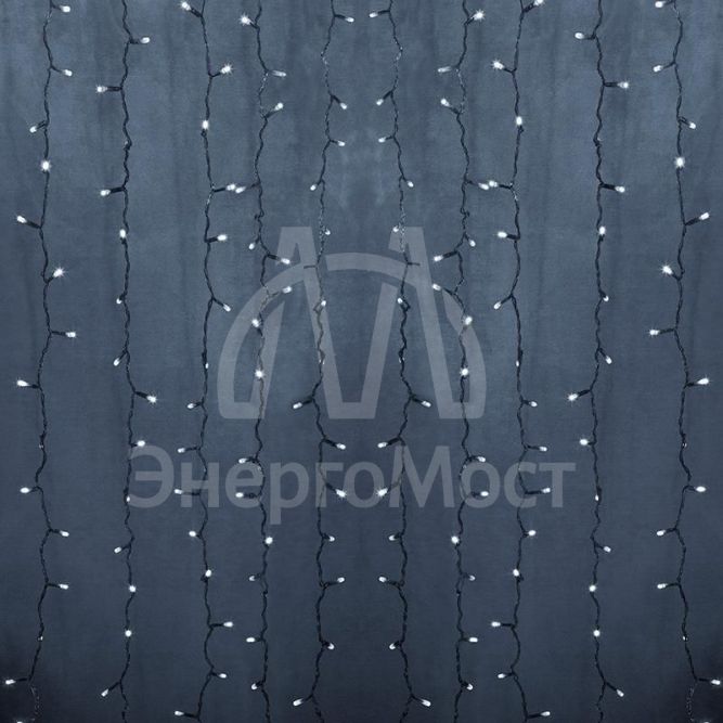 Гирлянда Дождь &amp;quot;ПЛЕЙ-ЛАЙТ ВОДОПАД&amp;quot; 2х9м (с контроллером с трансформатором) 480LED 30Вт 24В IP44 прозр. провод бел. NEON-NIGHT 235-495