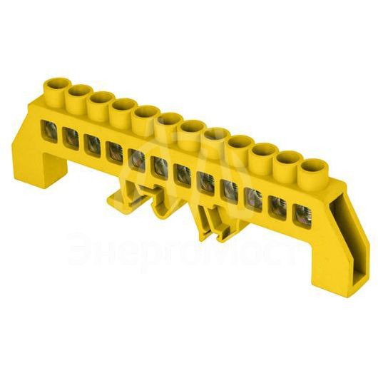 Шина нулевая PE 8х12 12 отвер. латунь желт. нейлоновый корпус комбинированный PROxima EKF sn0-125-12-dpe