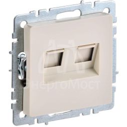Розетка компьютерная двойная СП RJ45 кат.5E BRITE РК10-2-БрКр беж. IEK BR-K20-1-K10