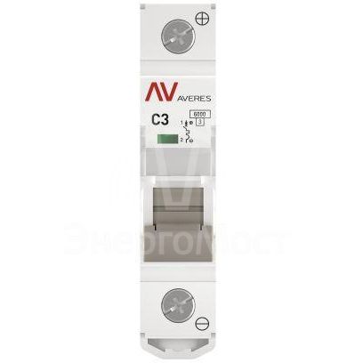Выключатель автоматический модульный 1п C 3А 6кА AV-6 AVERES EKF mcb6-DC-1-03C-av
