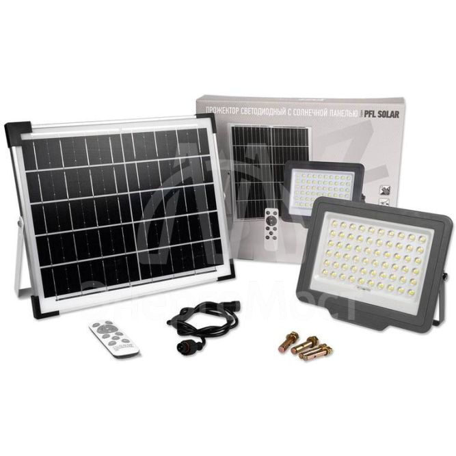 Прожектор светодиодный PFL SOLAR 150 6500К IP65 (в компл. с солнечной панелью и пультом) JazzWay 5044425